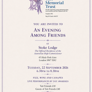Tait Friends at Stoke Lodge -<small>September 22 2026</small>